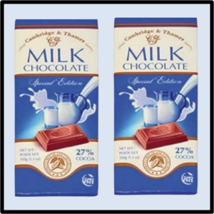 A4-2202 Cambridge & Thames Milk Chocolate Original  P/20 ($1.75= ea )