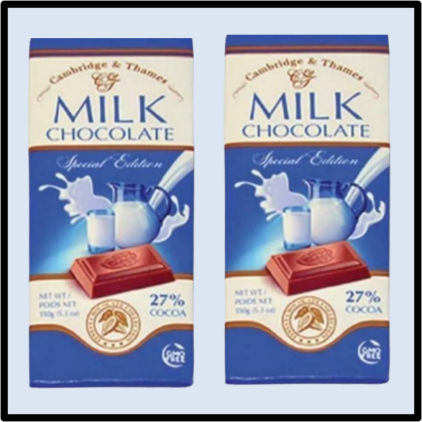A4-2202 Cambridge & Thames Milk Chocolate Original  P/20 ($1.75= ea )